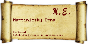 Martiniczky Erna névjegykártya
